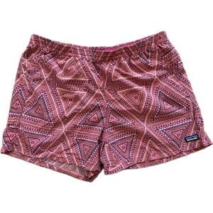 Patagonia Baggies Shorts Women's Large Craft Pink Triangle Bermunda Nylon